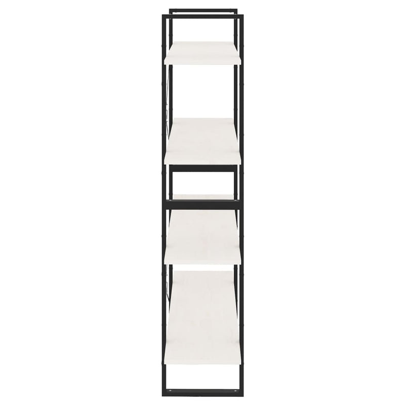 4-Tier Book Cabinet White 100x30x140 cm Solid Pine Wood