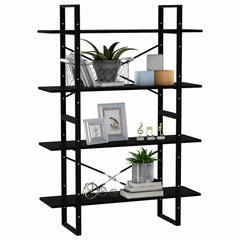 vidaXL 4-Tier Book Cabinet Black 100x30x140 cm Solid Pine Wood 4