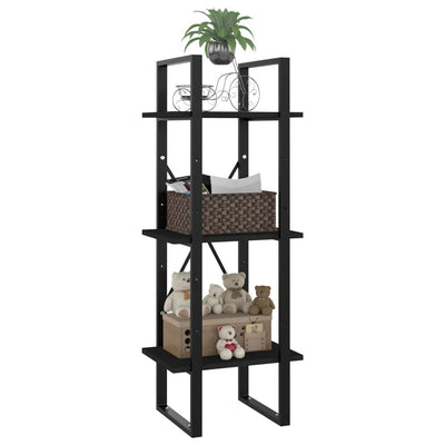 3-Tier Book Cabinet Black 40x30x105 cm Engineered Wood