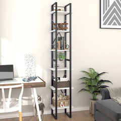 vidaXL Book Cabinet | White | Engineered wood, metal | Extra tall and narrow 3