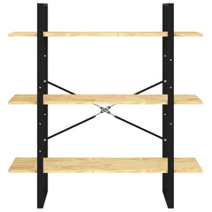 vidaXL Book Cabinet | Natural wood and black | Solid pine wood | Medium 5
