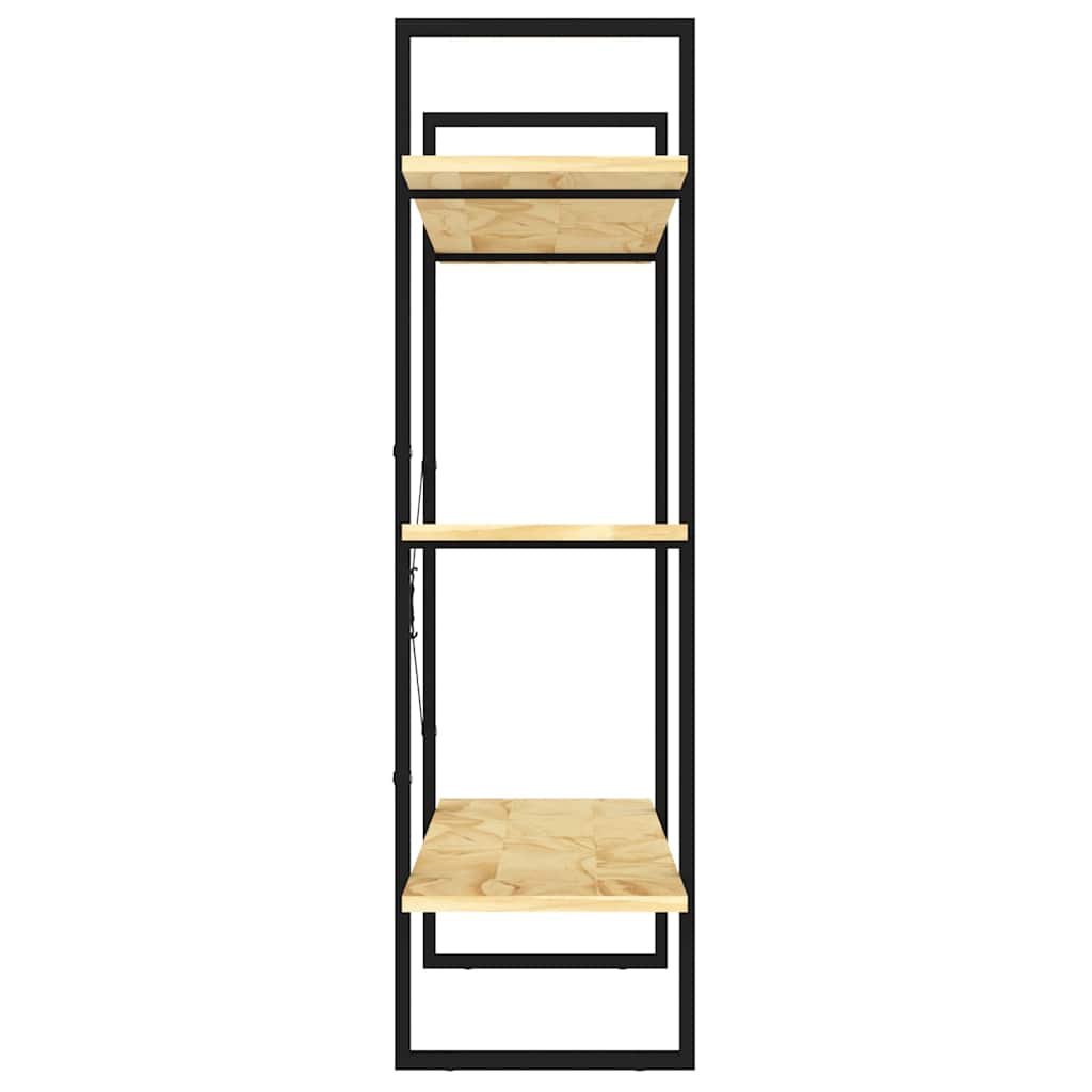 vidaXL Book Cabinet | Natural wood and black | Solid pine wood | Medium 6
