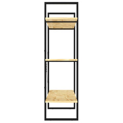 vidaXL Book Cabinet | Natural wood and black | Solid pine wood | Medium 6