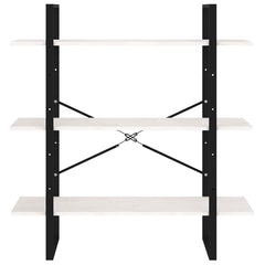 vidaXL Book Cabinet | White | Solid pine wood, metal | 3-Tier | Book Cabinet 5
