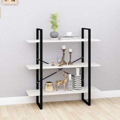 vidaXL Book Cabinet | White | Solid pine wood, metal | 3-Tier | Book Cabinet 1