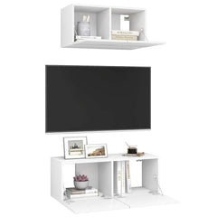 vidaXL 2 Piece TV Cabinet Set White Engineered Wood 5