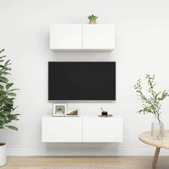 2 Piece TV Cabinet Set Engineered Wood Width 80/100 cm White