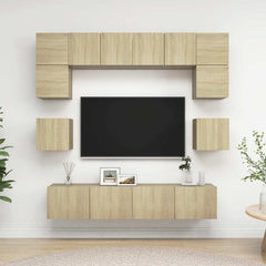 8 Piece TV Cabinet Set Engineered Wood Width 80 cm Sonoma oak
