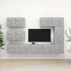 vidaXL 6 Piece TV Cabinet Set Concrete Grey Engineered Wood 1