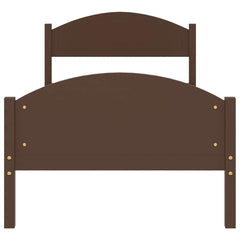 vidaXL Bed Frame without Mattress Dark Brown Solid Pine Wood 100x200cm 4