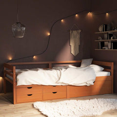 vidaXL Bed Frame with Storage without Mattress Honey Brown 90x200 cm 1