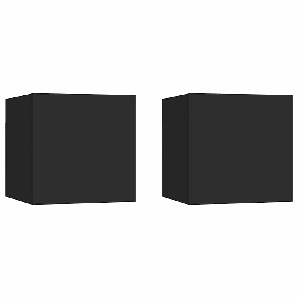 vidaXL Bedside Cabinet | Set of 2 | Black | Engineered wood | Medium 1
