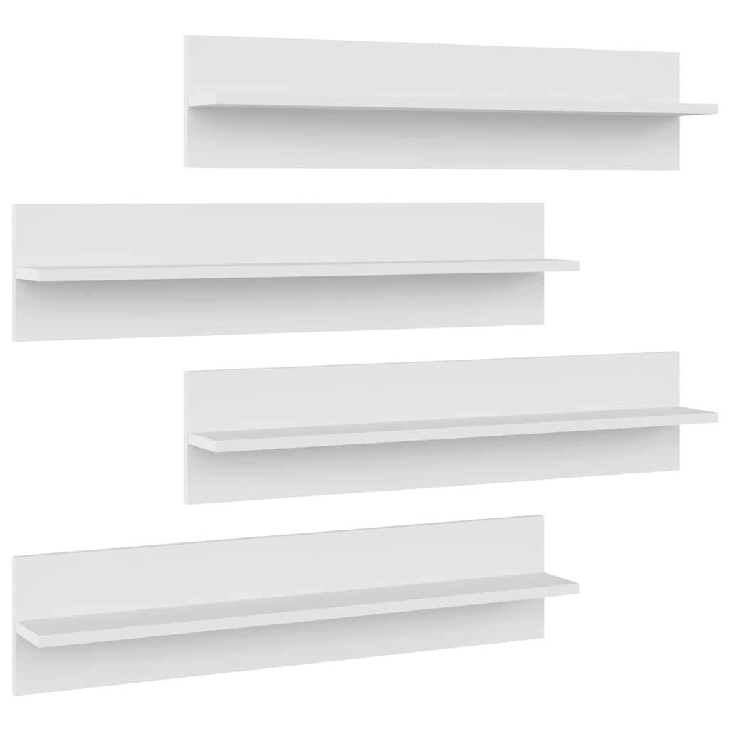 vidaXL Wall Shelf 4 pcs White 80x11.5x18 cm Engineered Wood 2