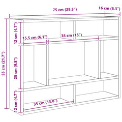 vidaXL Wall Shelf White 75x16x55 cm Engineered Wood 6
