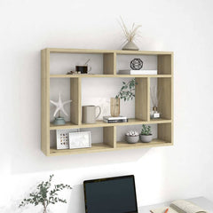 vidaXL Wall Shelf | Sonoma oak | Engineered wood | Medium | Wall mounting 1