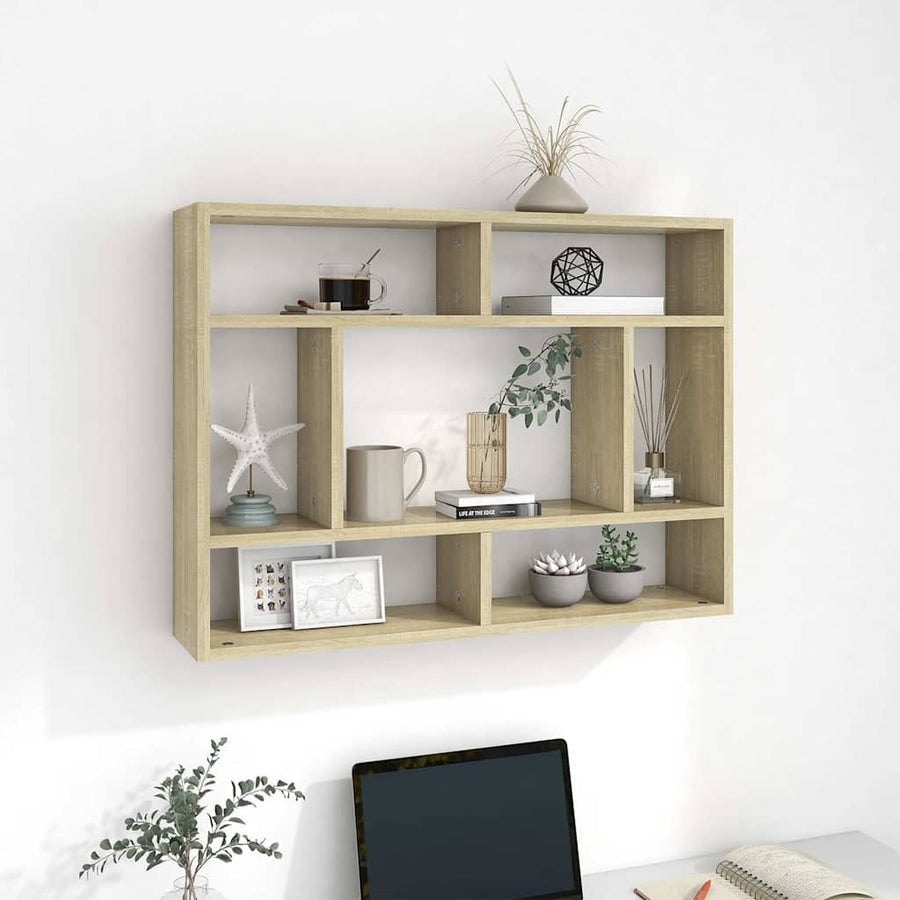 vidaXL Wall Shelf | Sonoma oak | Engineered wood | Medium | Wall mounting 1