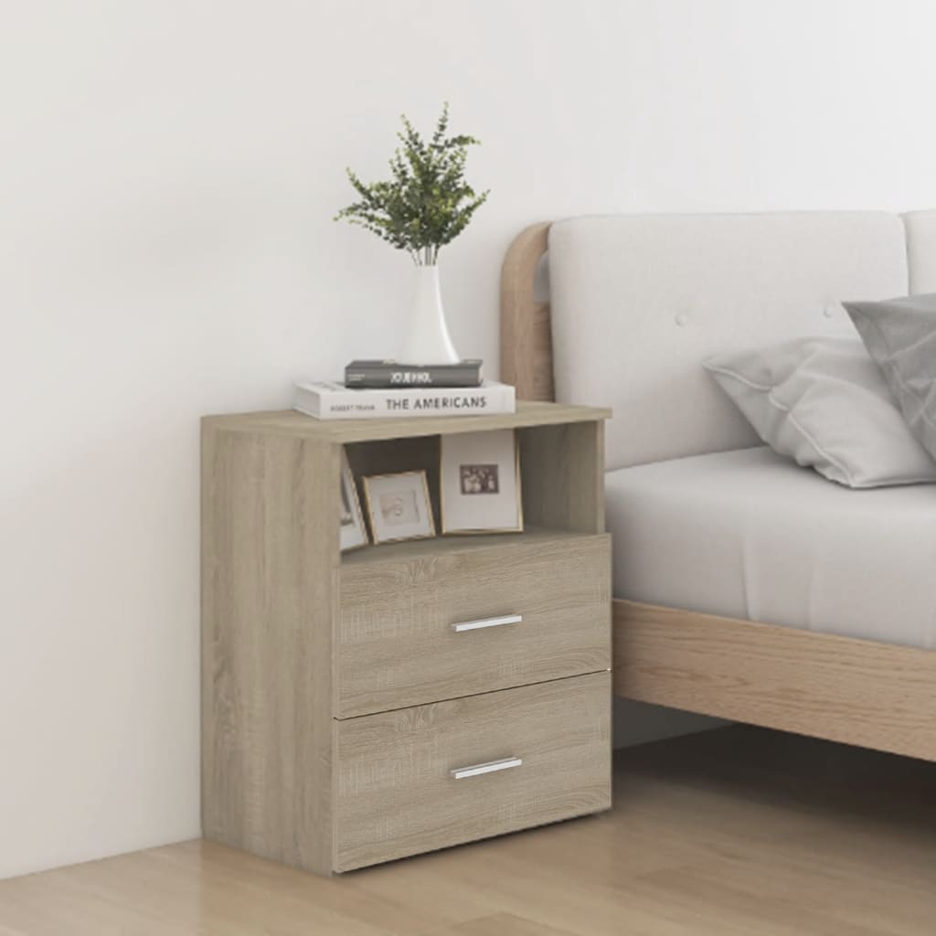803279 vidaXL Bed Cabinets 2 pcs Sonoma Oak 50x32x60 cm 1