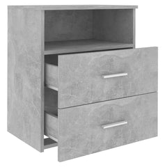 803281 vidaXL Bed Cabinets 2 pcs Concrete Grey 50x32x60cm 5