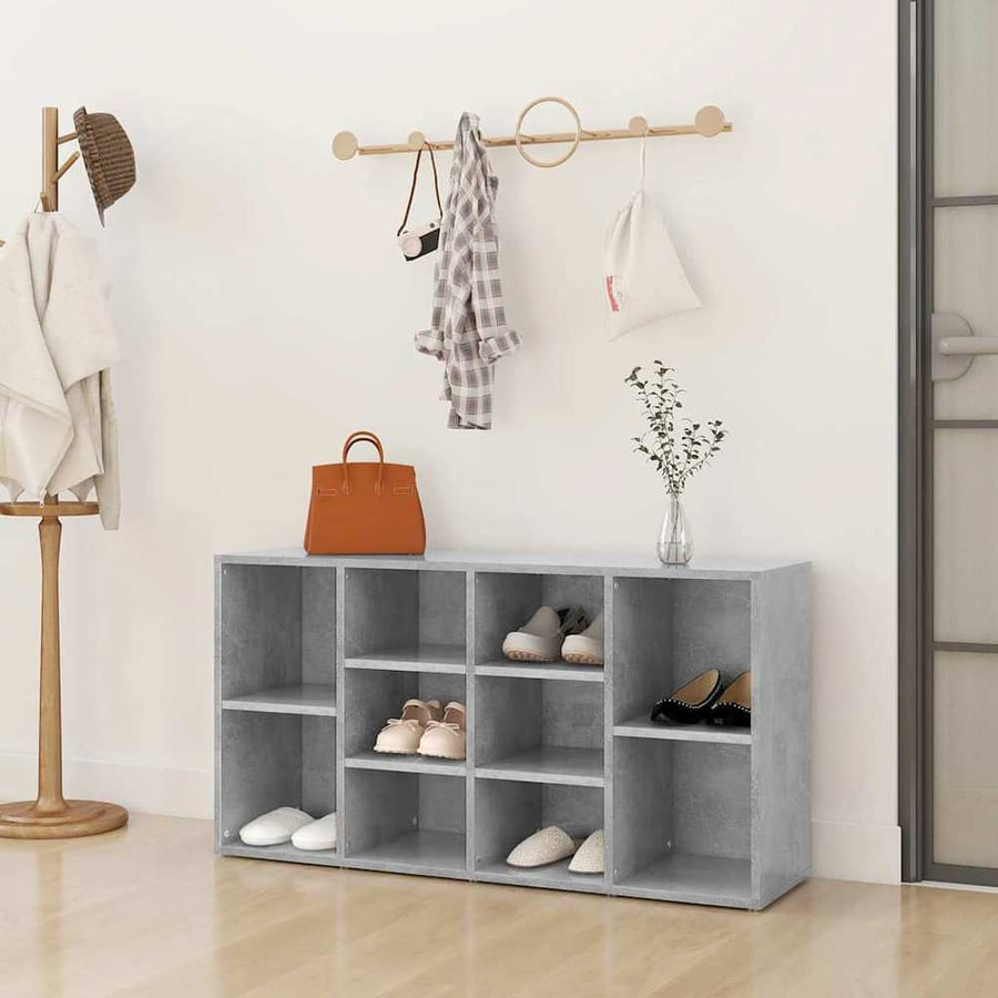 Shoe Bench Engineered Wood in Concrete Grey