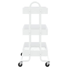 vidaXL 3-Tier Trolley White 43x34x79 cm Steel 4