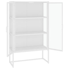 vidaXL Highboard White 80x35x135 cm Steel and Tempered Glass 4