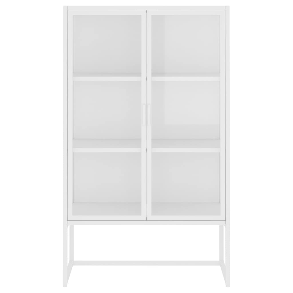 vidaXL Highboard White 80x35x135 cm Steel and Tempered Glass 5