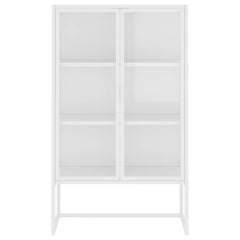vidaXL Highboard White 80x35x135 cm Steel and Tempered Glass 5