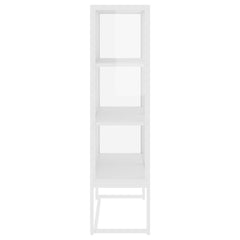 vidaXL Highboard White 80x35x135 cm Steel and Tempered Glass 6