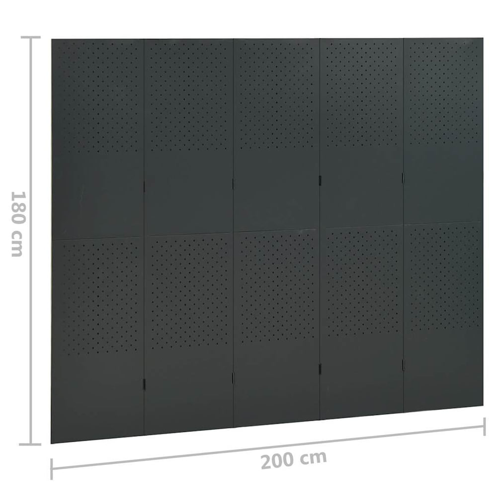 3-Panel Room Divider Steel Anthracite 200 x 180 cm