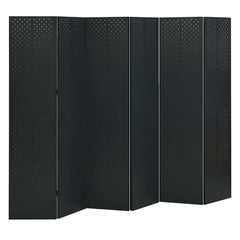 3-Panel Room Divider Steel Black 240 x 180 cm