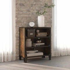 Storage Cabinet Metal and MDF in Rustic Brown