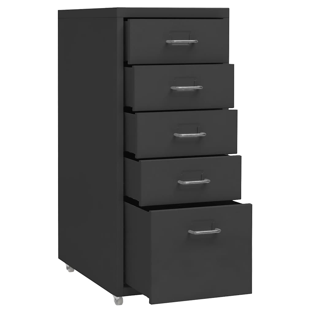 vidaXL Mobile File Cabinet Anthracite 28x41x69 cm Metal 5