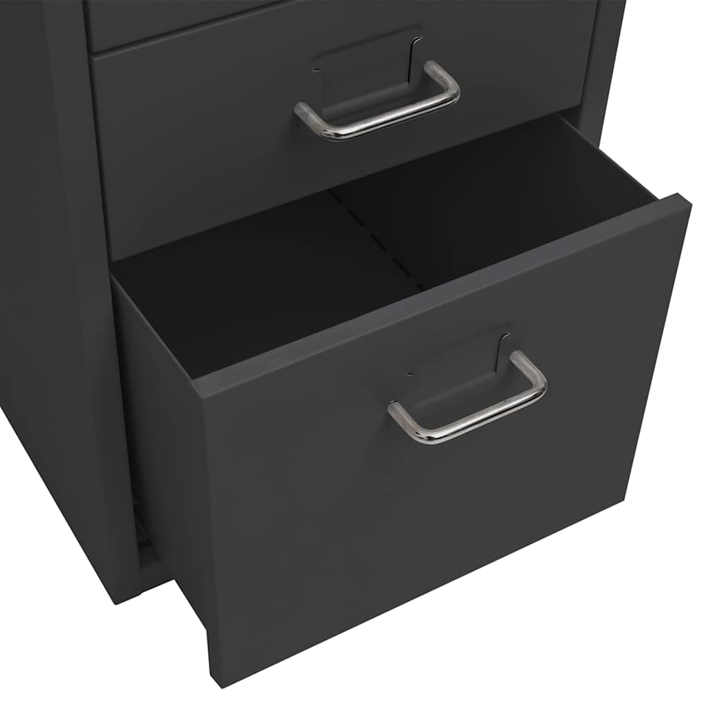vidaXL Mobile File Cabinet Anthracite 28x41x69 cm Metal 6