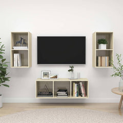3 Piece TV Cabinet Set Engineered Wood Sonoma oak