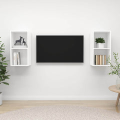 vidaXL 2 Piece Wall-mounted TV Cabinet Set Engineered Wood