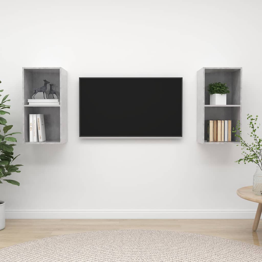 vidaXL 2 Piece Wall-mounted TV Cabinet Set Engineered Wood