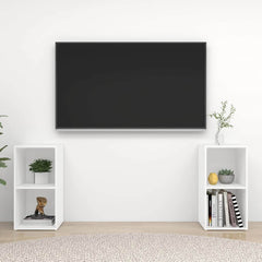 vidaXL TV Cabinets 2 pcs White 72x35x36.5 cm Engineered Wood 1