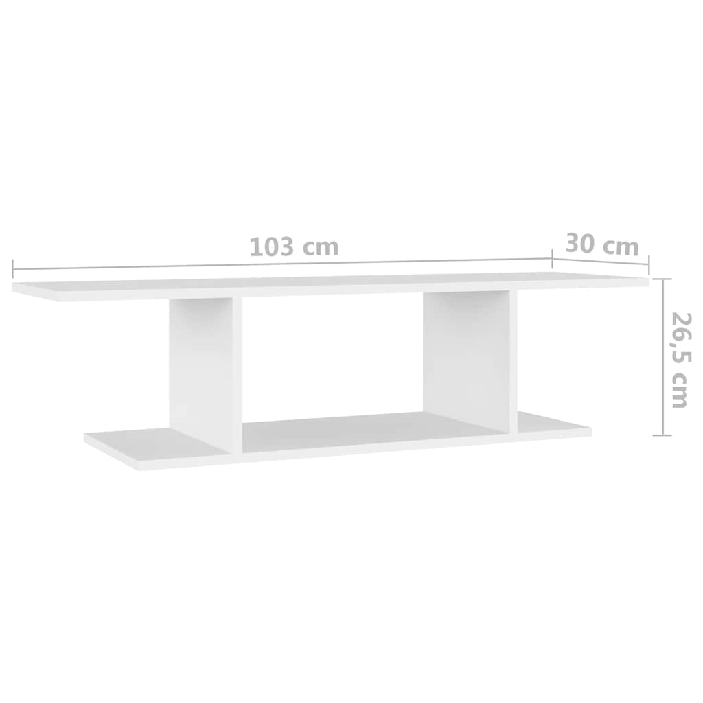 vidaXL TV Cabinet | White | Engineered wood | 103x30x26.5 cm | TV Cabinet 6