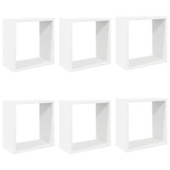 Wall Cube Shelves 6 pcs Height 30 cm White