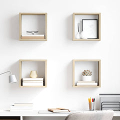 vidaXL Cube Shelf | Set of 4 | Sonoma Oak | Engineered Wood | Small | Cube Shelf 1