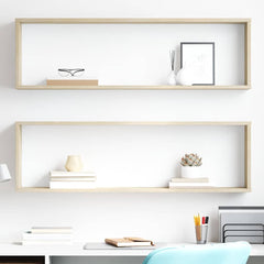 vidaXL Wall Cube Shelf 2 pcs Sonoma Oak 100x15x30 cm Engineered Wood 1