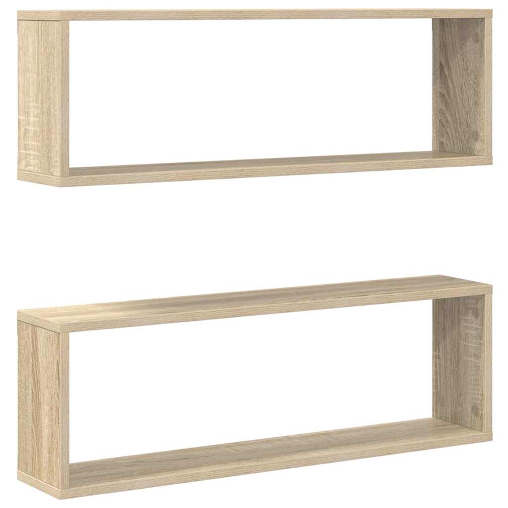 vidaXL Wall Shelf | Set of 2 | Sonoma oak | Engineered wood | 80 x 15 x 26.5 cm 2