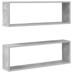 vidaXL Wall Shelf | Set of 2 | Concrete Grey | Engineered Wood | Medium 2