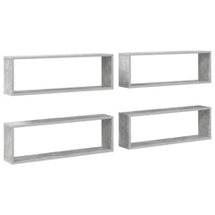 vidaXL Wall Shelf | Set of 4 | Concrete grey | Engineered wood | 80x15x26.5 cm 2