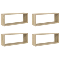 vidaXL Wall Cube Shelf 4 pcs Sonoma Oak 60x15x23 cm Engineered Wood 2