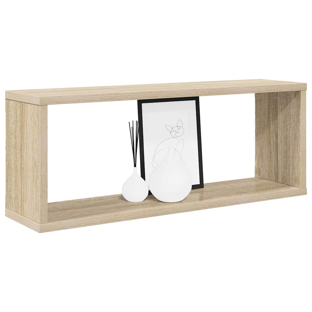vidaXL Wall Cube Shelf 4 pcs Sonoma Oak 60x15x23 cm Engineered Wood 3