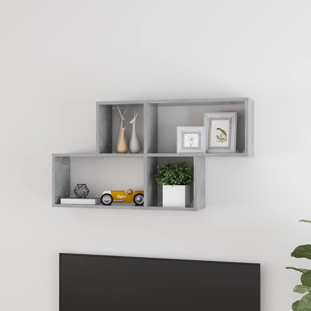 vidaXL Wall Shelf Concrete Grey 100x18x53 cm Engineered Wood 1