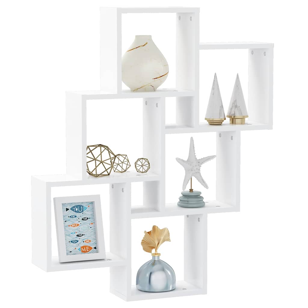 vidaXL Wall Shelf | White | Engineered wood | Medium | Wall Shelf | Square 3