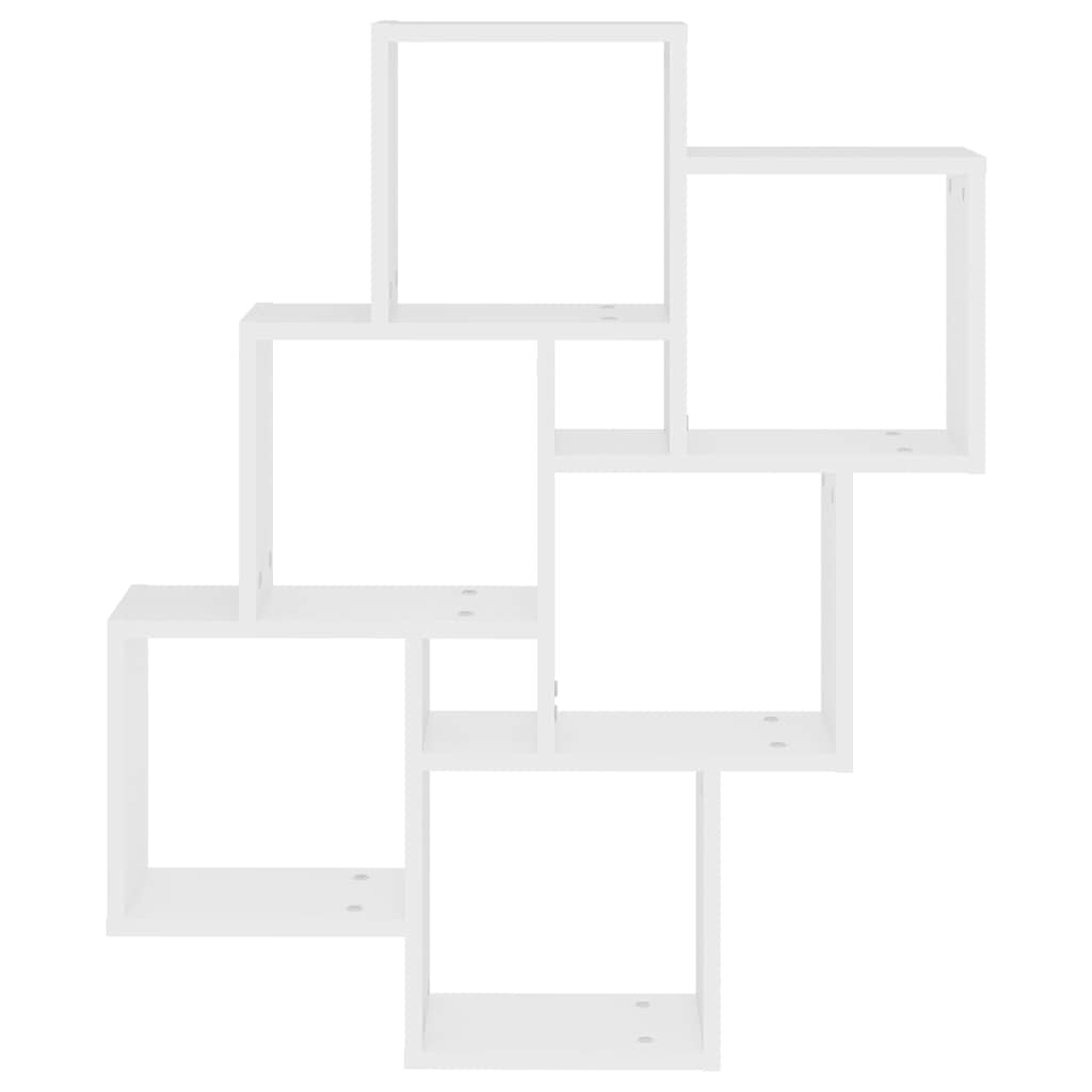 vidaXL Wall Shelf | White | Engineered wood | Medium | Wall Shelf | Square 4