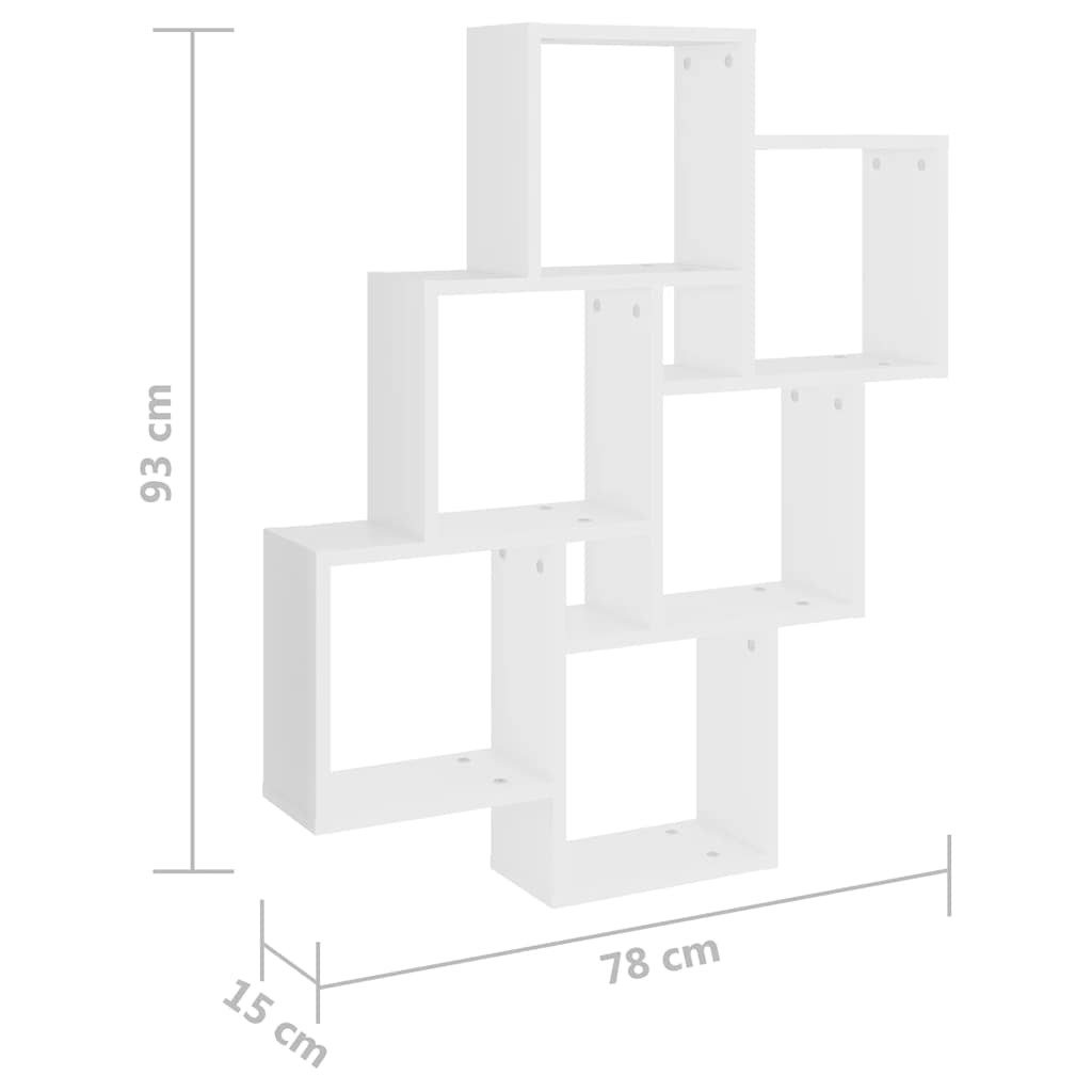 vidaXL Wall Shelf | White | Engineered wood | Medium | Wall Shelf | Square 6